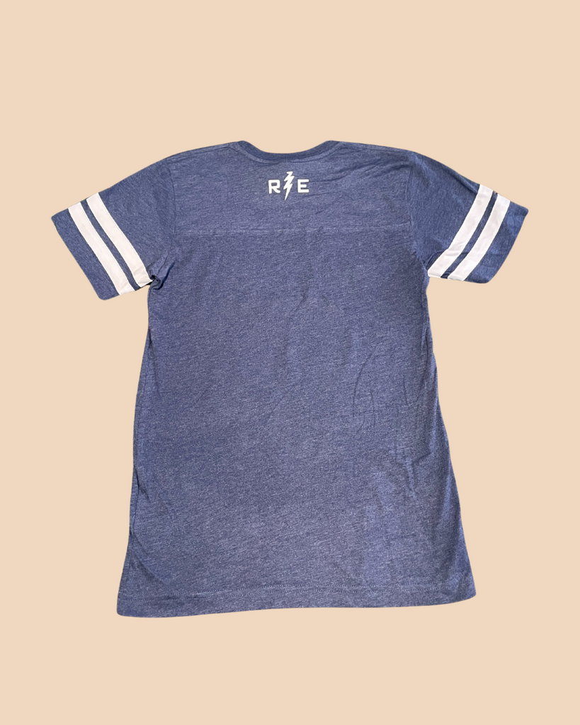 Navy River Rat Football Tee