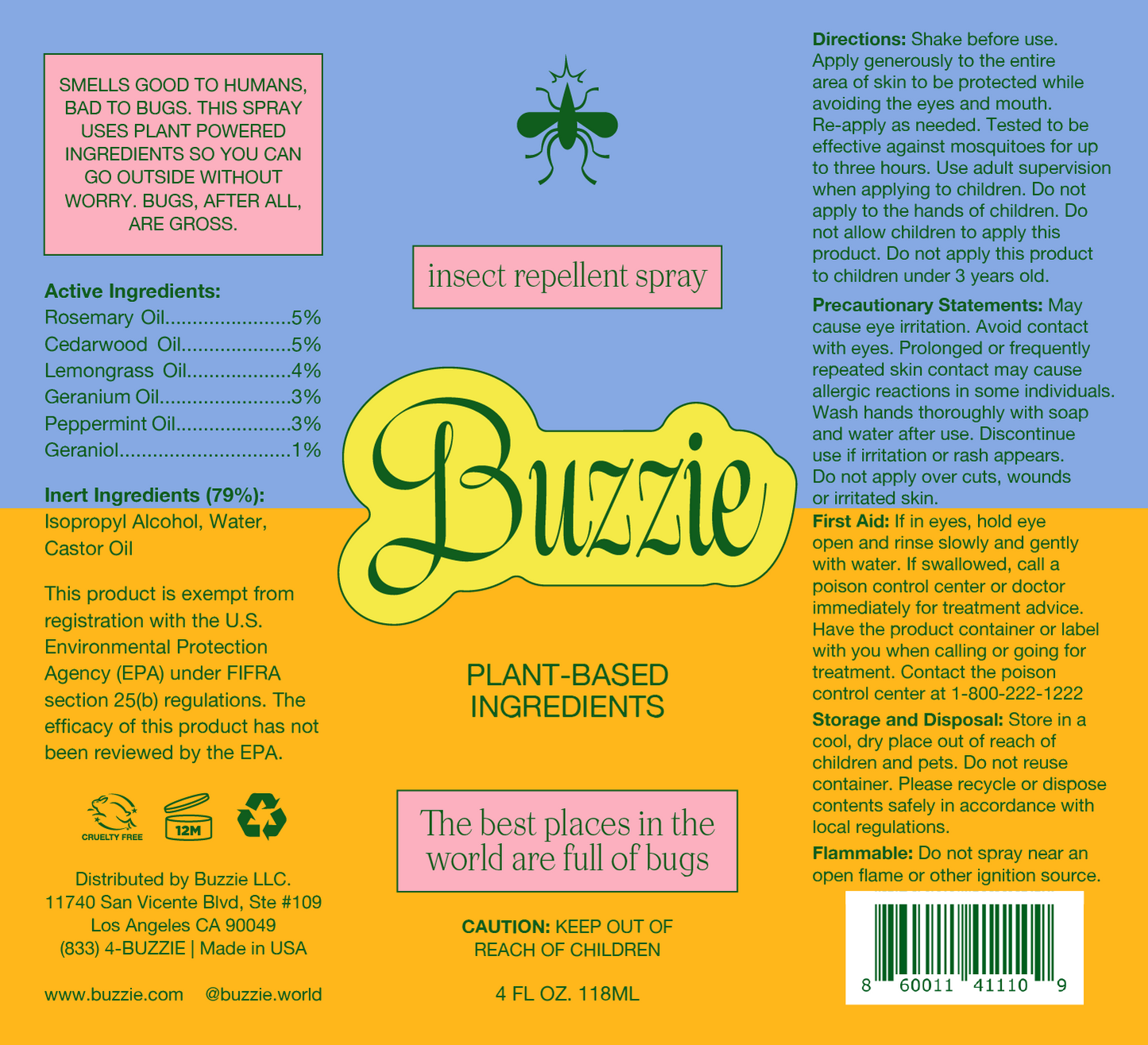 BUZZIE INSECT REPELLENT SPRAY